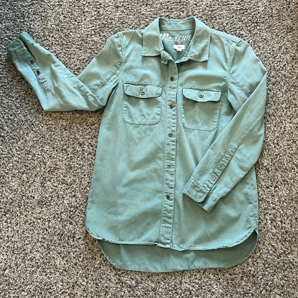 Madewell Teal Button-Up Shirt